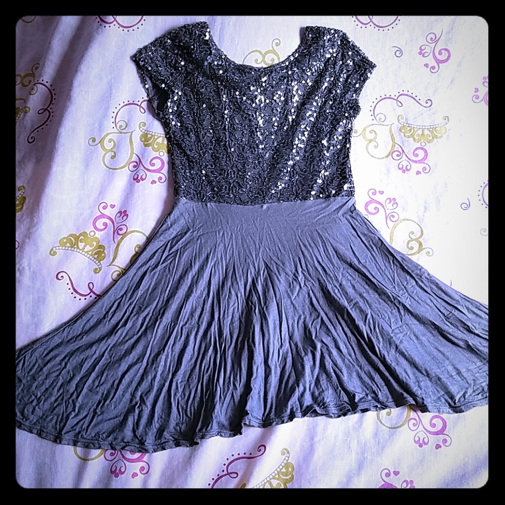 Gray sequin dress